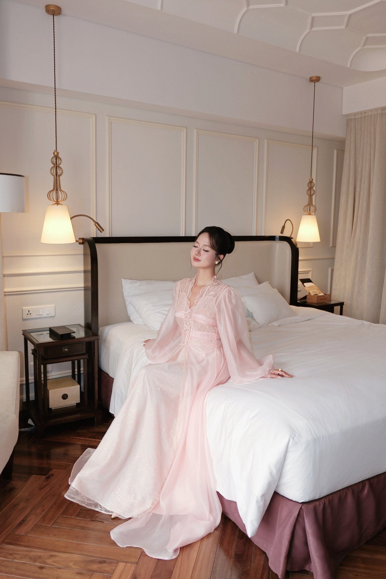 ROSANA PINK NIGHT DRESSING GROWN